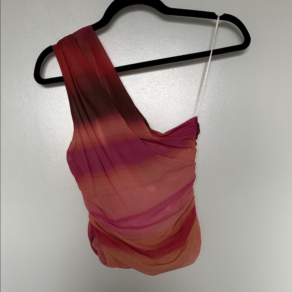 Dynamite Vibrant Coral and Soft Pink Blouse